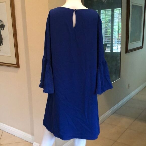 Bell Sleeve Shift Dress in Cobalt Sz - Picture 7 of 8
